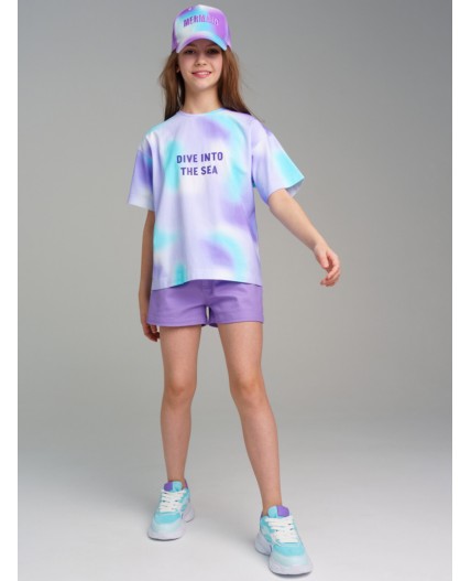 Шорты текстильные для девочек сиреневый
