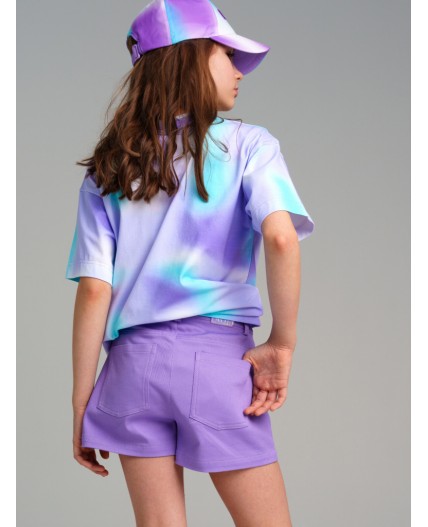 Шорты текстильные для девочек сиреневый