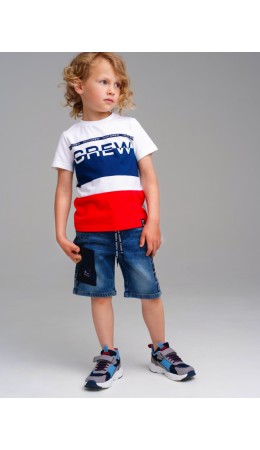 Шорты текстильные джинсовые для мальчиков голубой