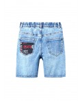 Шорты текстильные джинсовые для мальчиков голубой