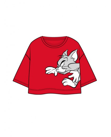 Фуфайка трикотажная для девочек (футболка) красный