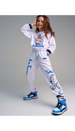 Брюки трикотажные для девочек белый