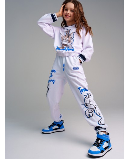 Брюки трикотажные для девочек белый