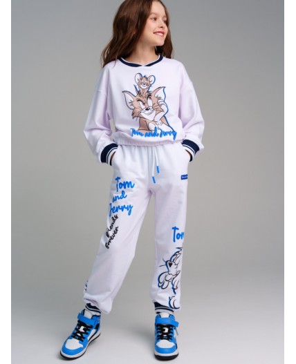 Брюки трикотажные для девочек белый