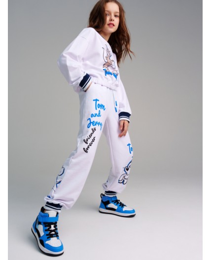 Брюки трикотажные для девочек белый