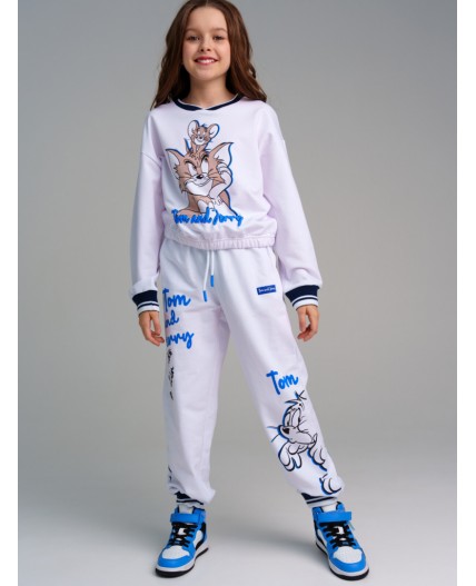 Брюки трикотажные для девочек белый