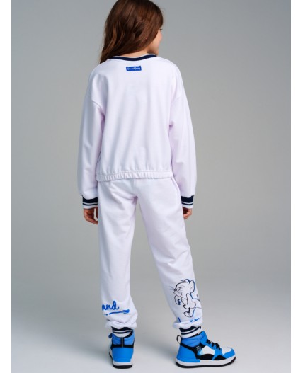 Брюки трикотажные для девочек белый