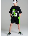 Шорты трикотажные для мальчиков черный,зеленый