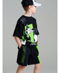 Шорты трикотажные для мальчиков черный,зеленый