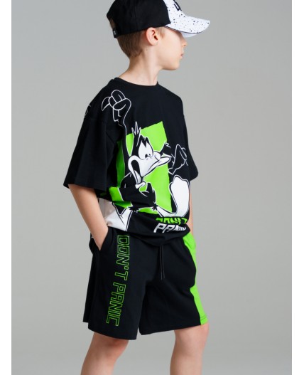 Шорты трикотажные для мальчиков черный,зеленый