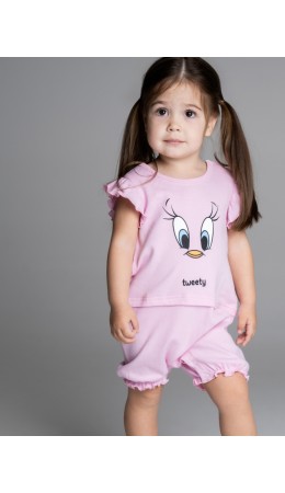 Песочник детский трикотажный для девочек светло-розовый