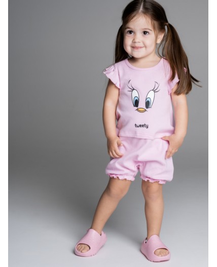 Песочник детский трикотажный для девочек светло-розовый