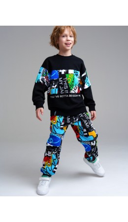 Брюки трикотажные для мальчиков разноцветный