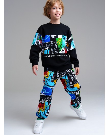 Брюки трикотажные для мальчиков разноцветный