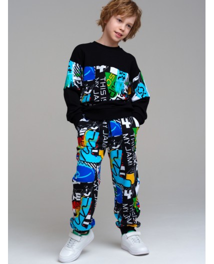 Брюки трикотажные для мальчиков разноцветный