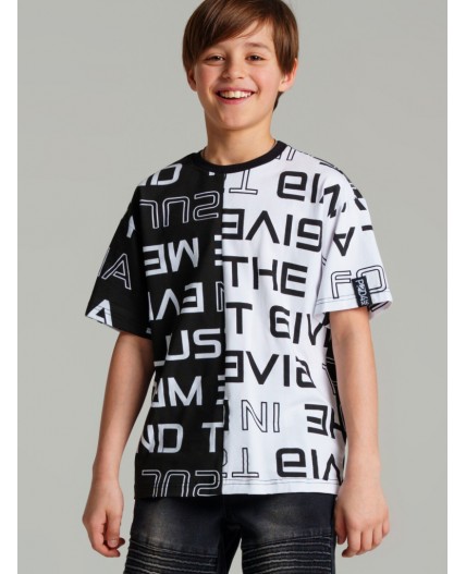 Фуфайка трикотажная для мальчиков (футболка) белый,черный