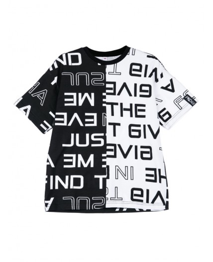 Фуфайка трикотажная для мальчиков (футболка) белый,черный