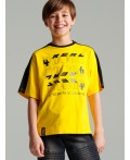 Фуфайка трикотажная для мальчиков (футболка) жёлтый,черный