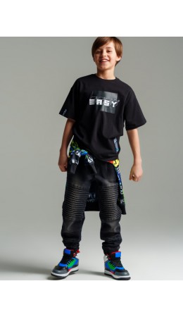 Фуфайка трикотажная для мальчиков (футболка) черный