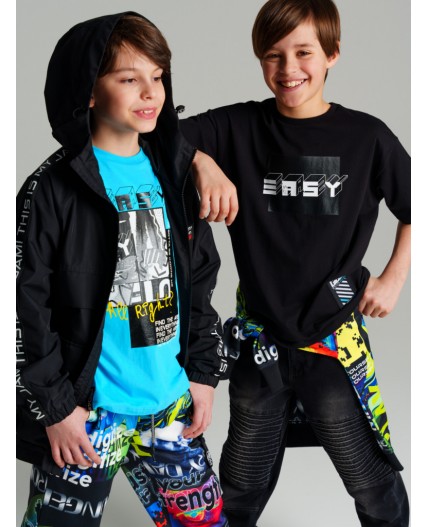 Фуфайка трикотажная для мальчиков (футболка) черный