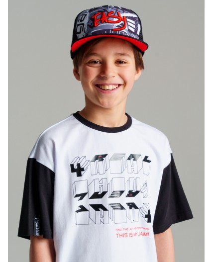 Кепка текстильная для мальчиков черный,красный,разноцветный