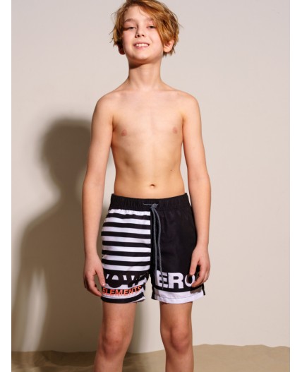 Шорты текстильные плавательные для мальчиков, средней длины черный,белый