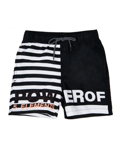 Шорты текстильные плавательные для мальчиков, средней длины черный,белый