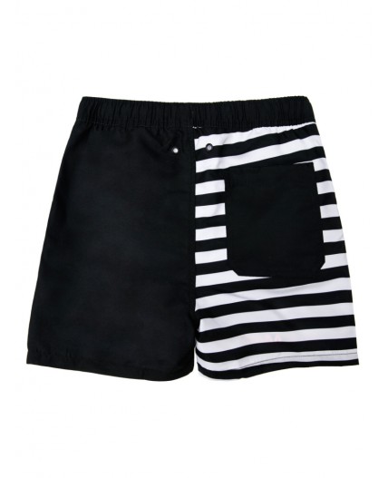 Шорты текстильные плавательные для мальчиков, средней длины черный,белый