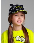 Кепка текстильная для девочек черный,светло-зеленый,белый