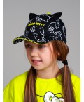 Кепка текстильная для девочек черный,светло-зеленый,белый