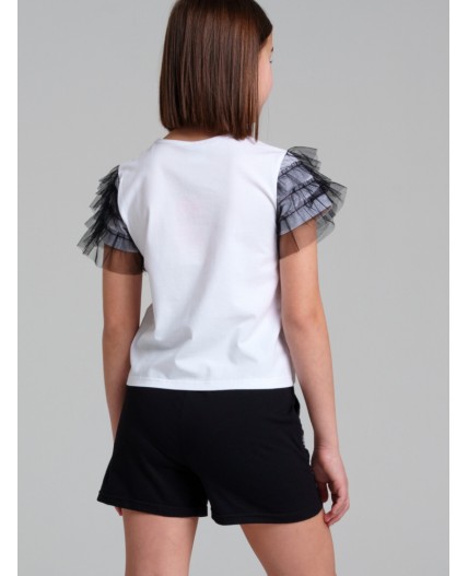 Шорты трикотажные для девочек черный