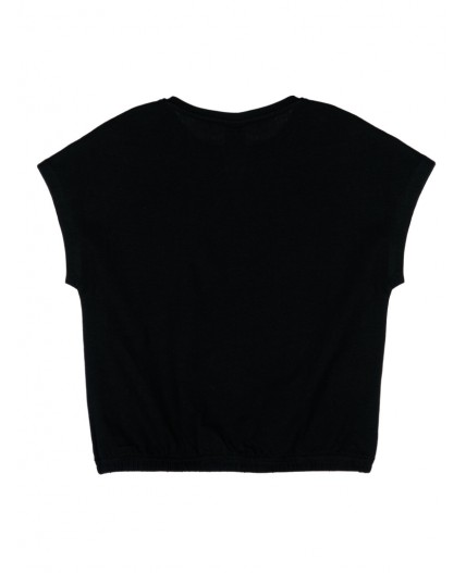 Фуфайка трикотажная для девочек (футболка) черный