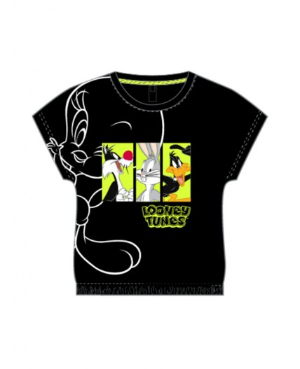 Фуфайка трикотажная для девочек (футболка) черный