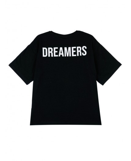 Фуфайка трикотажная для девочек (футболка) черный