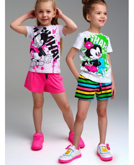 Шорты трикотажные для девочек, 2 шт в комплекте разноцветный