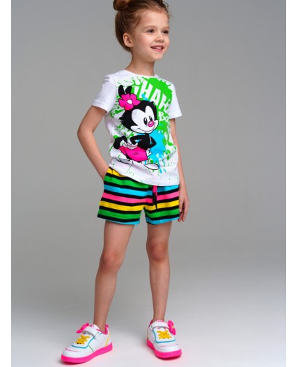 Шорты трикотажные для девочек, 2 шт в комплекте разноцветный