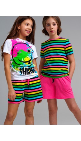 Шорты трикотажные для девочек, 2 шт в комплекте разноцветный