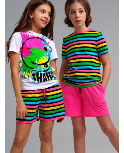 Шорты трикотажные для девочек, 2 шт в комплекте разноцветный