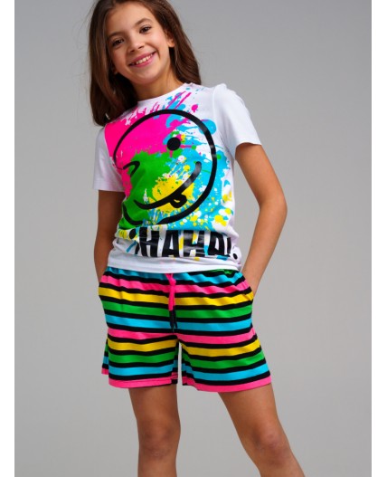 Шорты трикотажные для девочек, 2 шт в комплекте разноцветный