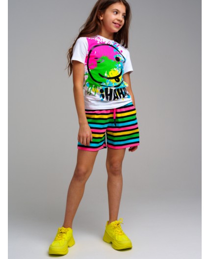 Шорты трикотажные для девочек, 2 шт в комплекте разноцветный