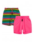 Шорты трикотажные для девочек, 2 шт в комплекте разноцветный