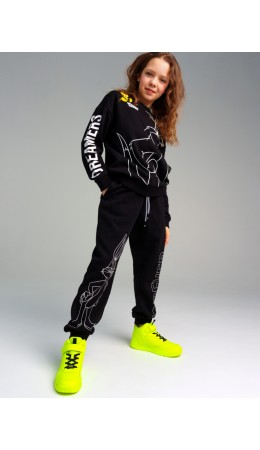 Брюки трикотажные для девочек черный