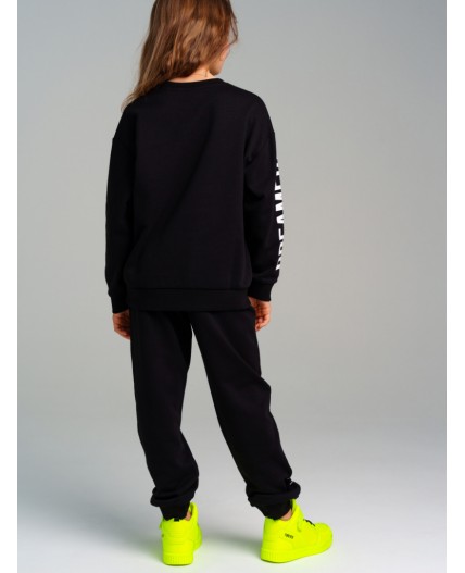 Брюки трикотажные для девочек черный