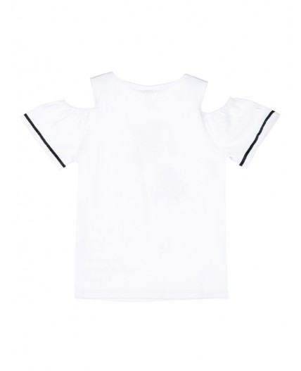 Фуфайка трикотажная для девочек (футболка) белый,разноцветный