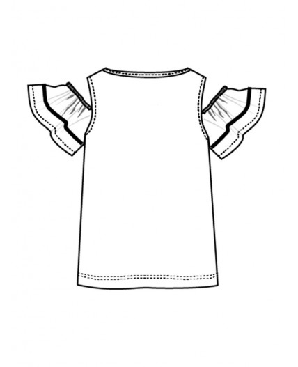 Фуфайка трикотажная для девочек (футболка) белый,разноцветный