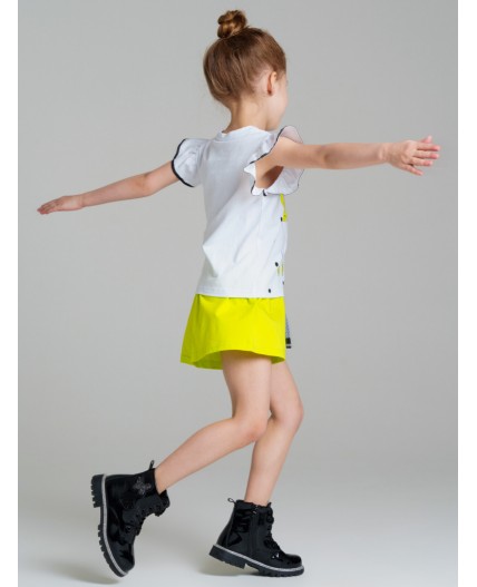 Фуфайка трикотажная для девочек (футболка) белый,разноцветный