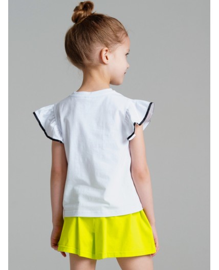 Фуфайка трикотажная для девочек (футболка) белый,разноцветный