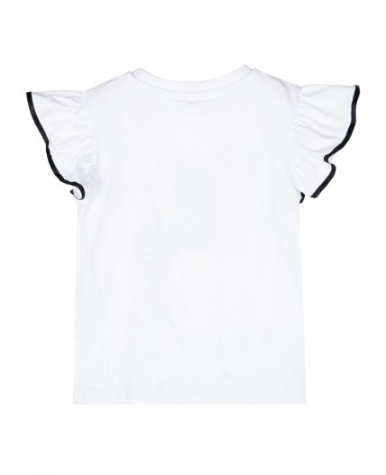 Фуфайка трикотажная для девочек (футболка) белый,разноцветный