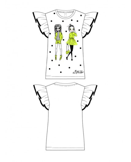 Фуфайка трикотажная для девочек (футболка) белый,разноцветный