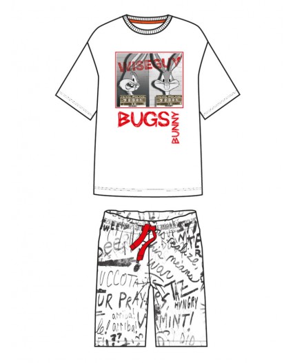 Комплект трикотажный для мальчиков: фуфайка (футболка), шорты белый,разноцветный